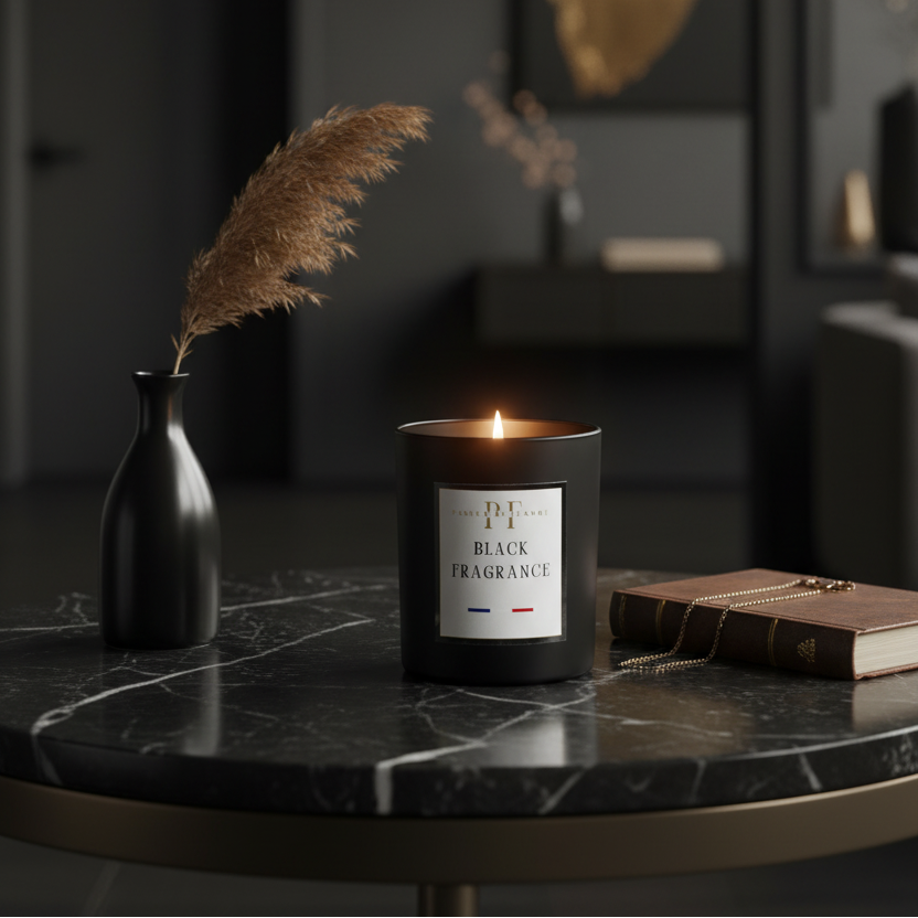 Bougie Black Fragrance – mise en scène